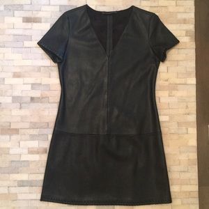 Black faux leather Zara mini dress